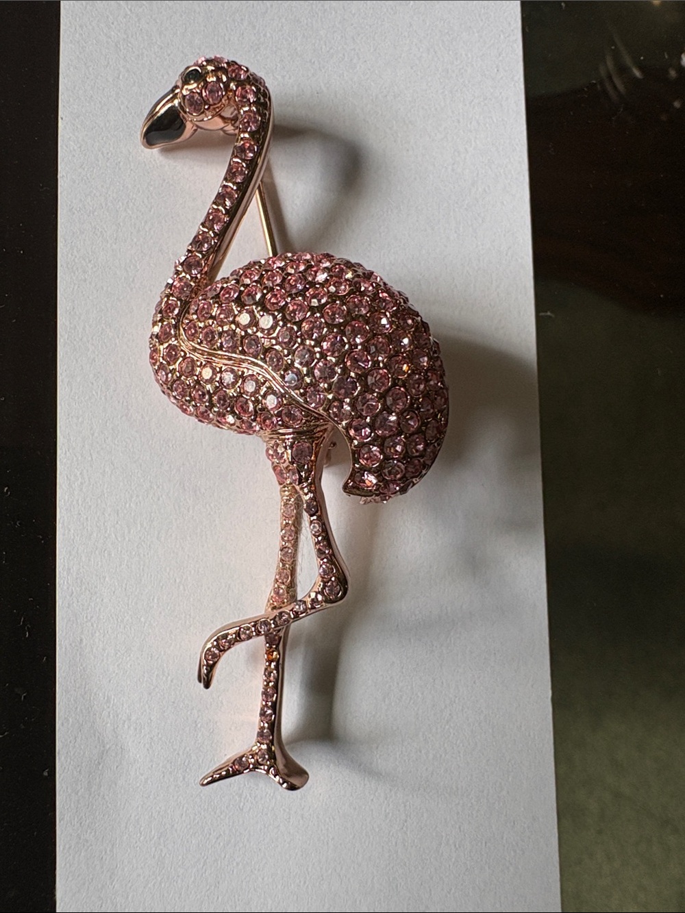 Pink Crystal Flamingo Brooch - Women Accessories